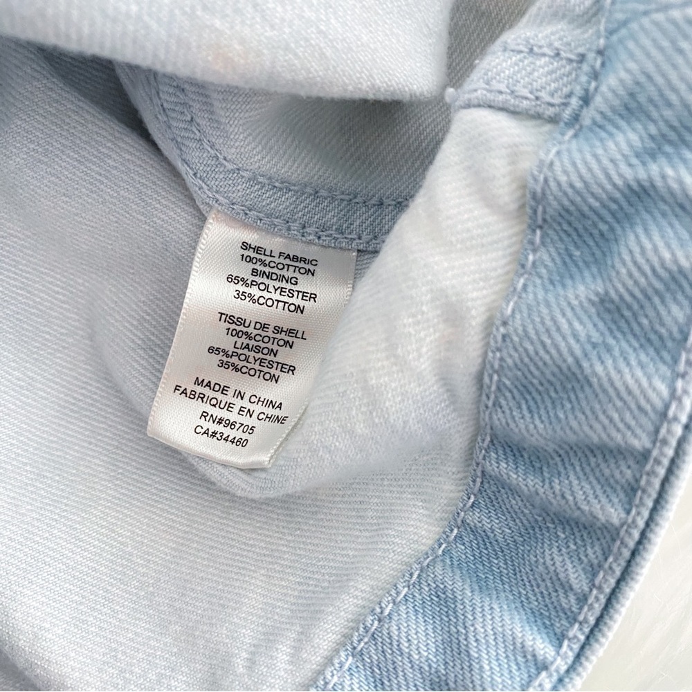 Rebecca Taylor Denim Peplum Jacket Snow Wash Light Blue Zip Up - Picture 9 of 13